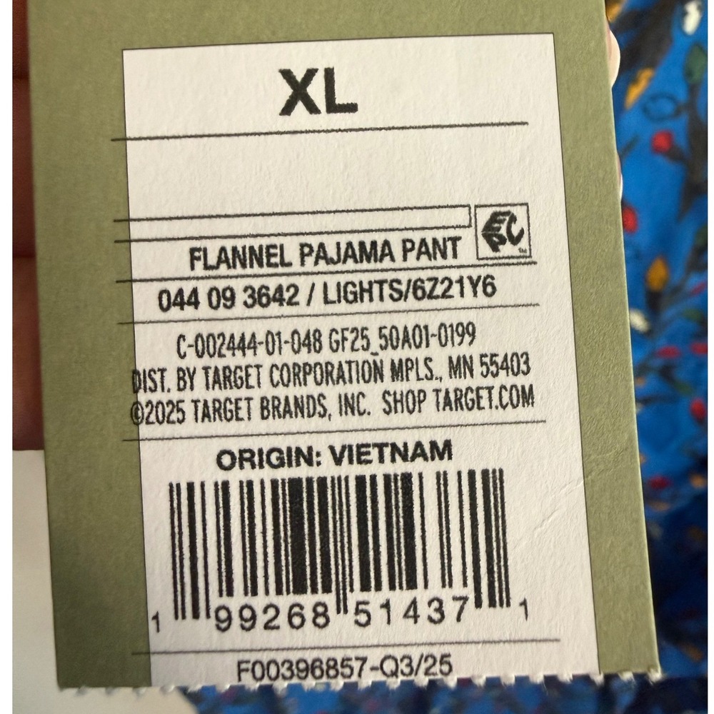 Goodfellow & Co Men's Flannel Pajama Pants Blue Christmas Lights XL New With Tag - Picture 5 of 9